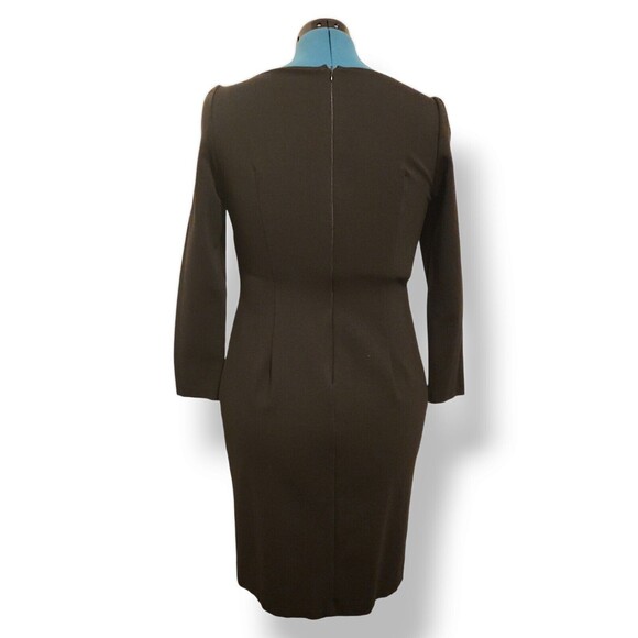 Gyalwana Floral Print Front Panel, Black Side and Back Career Dress  M - Picture 6 of 6